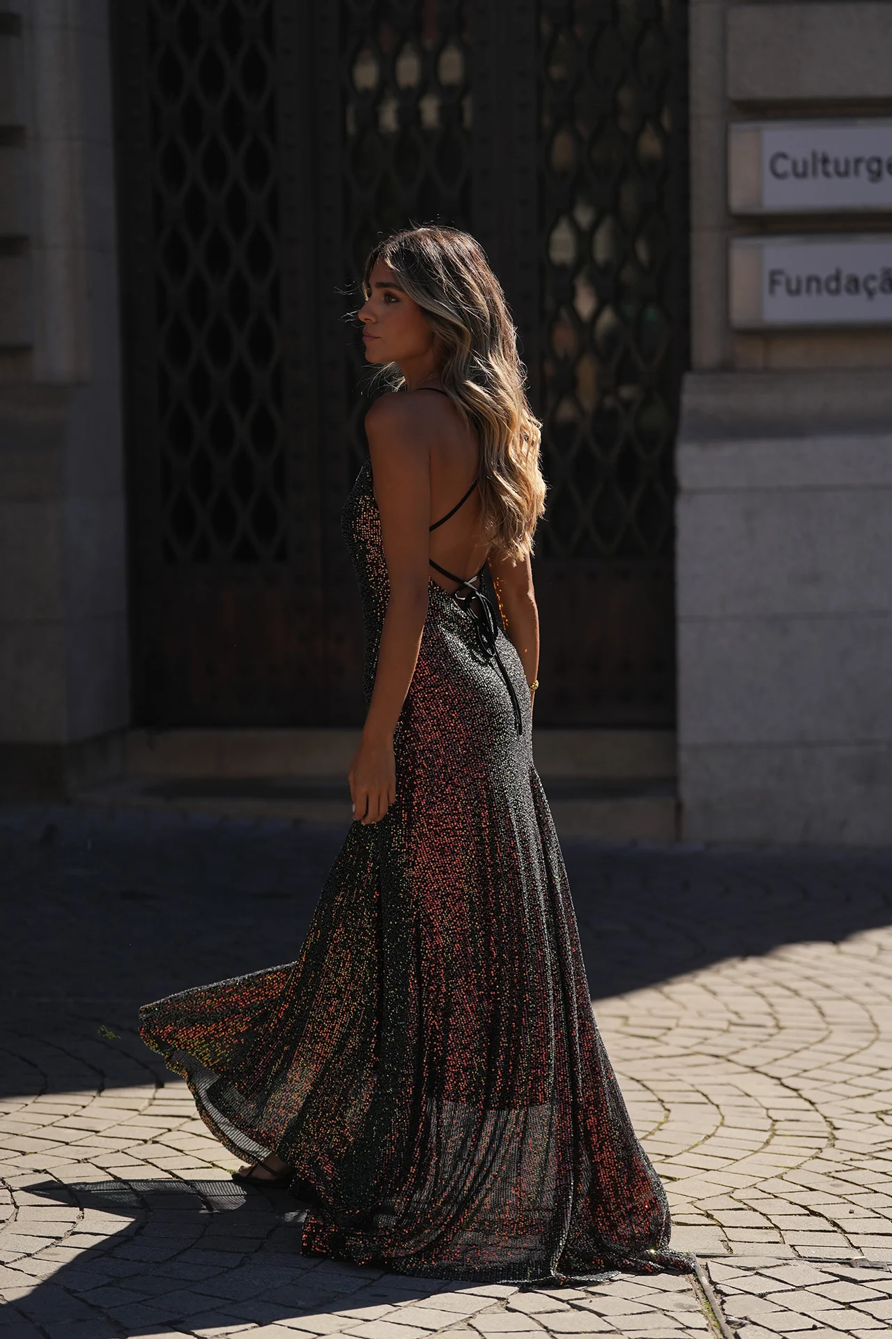 VESTIDO 'DOMENICA' PRETO MESCLADO - Image 3
