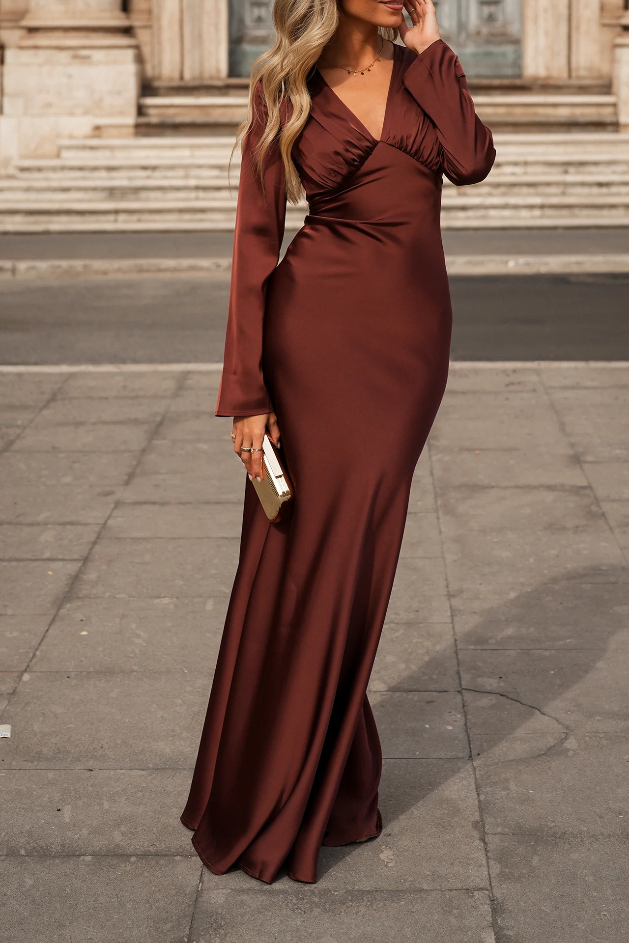 VESTIDO 'LEONIE' RICH BROWN - Image 3