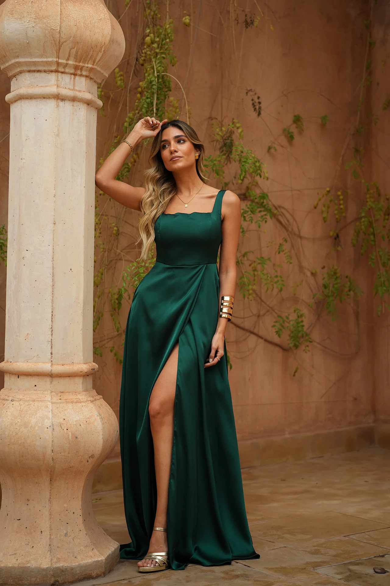 VESTIDO 'MIRNA' VERDE GARRAFA - Image 3