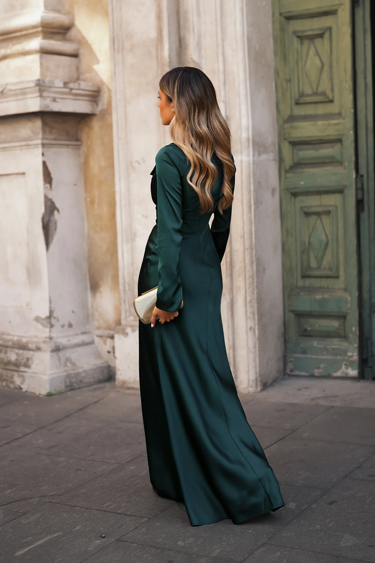 VESTIDO 'NEREID' VERDE GARRAFA - Image 3